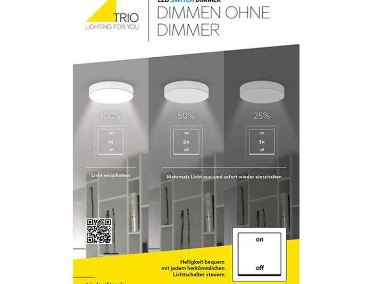Moderne LED Deckenleuchte GIRONA Schwarz dimmbar über Lichtschalter, Ø 45cm