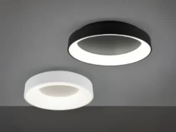 Moderne LED Deckenleuchte GIRONA Schwarz dimmbar über Lichtschalter, Ø 45cm