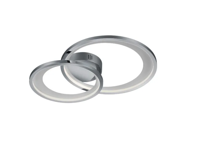 Moderne LED Deckenleuchte GRANADA dimmbar, Silber Chrom, Breite 59cm