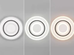 Moderne LED Deckenleuchte JORA flach & hell mit Fernbedienung dimmbar Ø 41cm