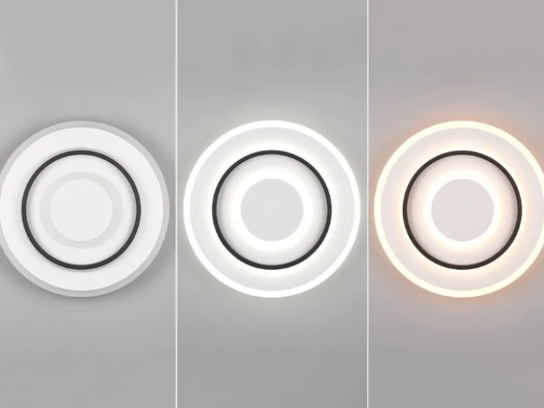 Moderne LED Deckenleuchte JORA flach & hell mit Fernbedienung dimmbar Ø 41cm
