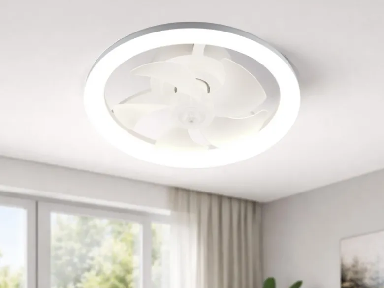 Moderne LED Deckenleuchte PAJALA mit Ventilator und Fernbedienung Ø 40cm