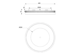 Moderne LED Deckenleuchte SOLEA getrennt schaltbar, Schwarz Ø 40cm