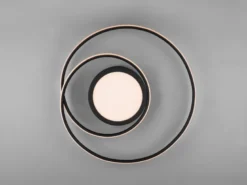 Moderne LED Deckenleuchte YAVA hell & dimmbar mit Fernbedienung, Schwarz Ø 60cm