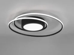 Moderne LED Deckenleuchte YAVA hell & dimmbar mit Fernbedienung, Schwarz Ø 60cm