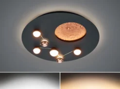 Moderne LED Deckenleuchte ZODIAC dimmbar über Schalter, 5.100 Lumen hell Ø 50cm