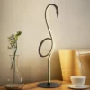 Moderne LED Deko Tischlampe FLAMINGO Schwarz, Höhe 50cm