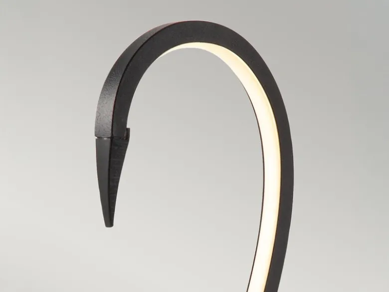 Moderne LED Deko Tischlampe FLAMINGO Schwarz, Höhe 50cm