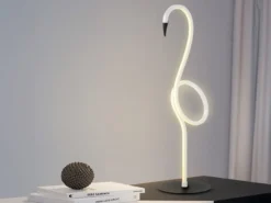 Moderne LED Deko Tischlampe FLAMINGO Weiß, Höhe 50cm