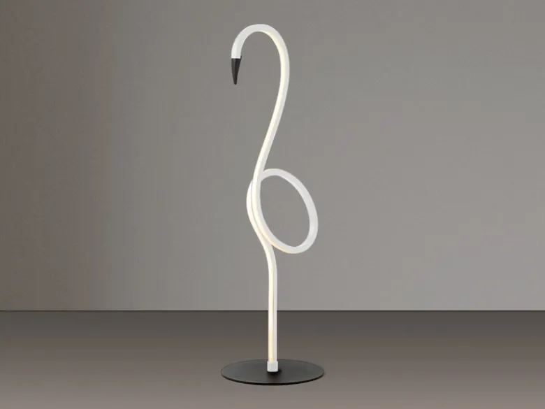 Moderne LED Deko Tischlampe FLAMINGO Weiß, Höhe 50cm