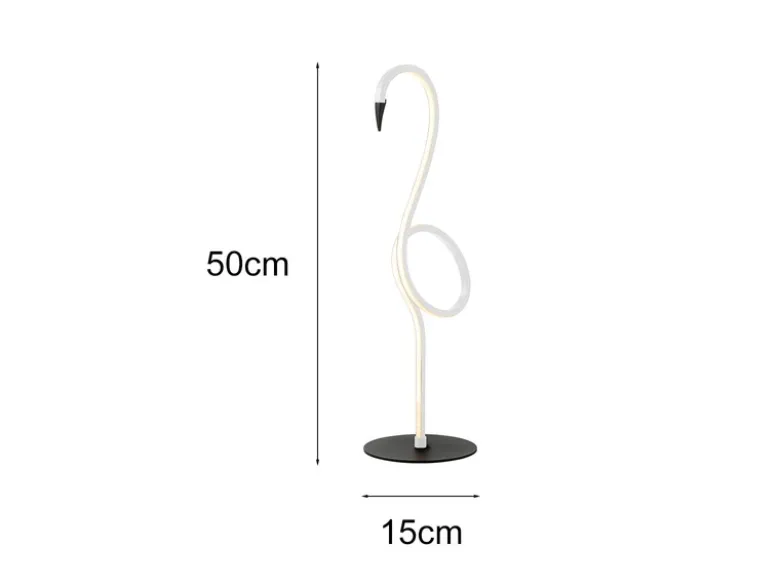 Moderne LED Deko Tischlampe FLAMINGO Weiß, Höhe 50cm