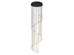 Moderne LED Pendelleuchte BAXTER dimmbar, extra lang, Schwarz, Höhe 220cm
