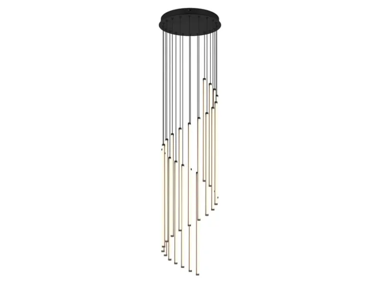 Moderne LED Pendelleuchte BAXTER dimmbar, extra lang, Schwarz, Höhe 220cm