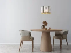 Moderne LED Pendelleuchte einflammig mit Rauchglas Kristall Ø 35cm