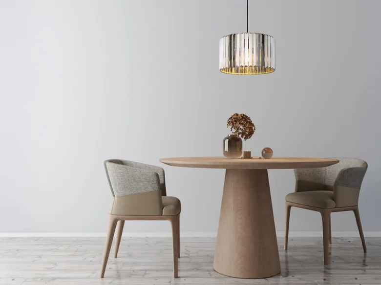 Moderne LED Pendelleuchte einflammig mit Rauchglas Kristall Ø 35cm