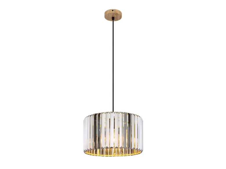 Moderne LED Pendelleuchte einflammig mit Rauchglas Kristall Ø 35cm