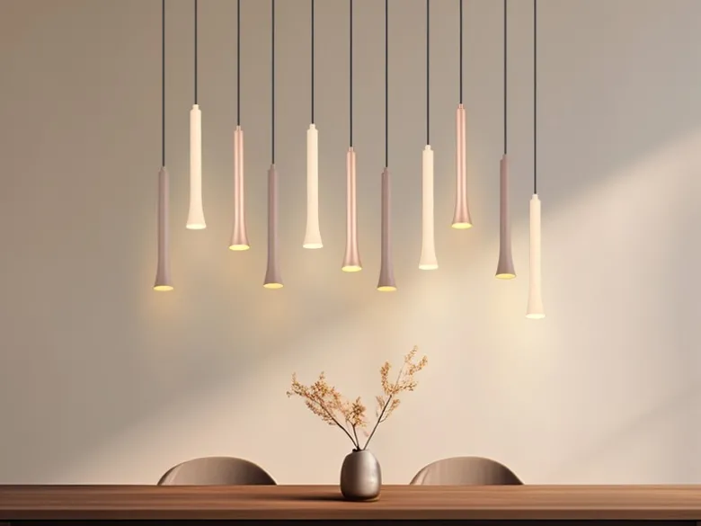Moderne LED Pendelleuchte FIATO dimmbar 11-flammig mehrfarbig, Breite 115cm