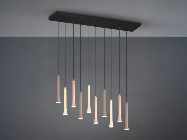 Moderne LED Pendelleuchte FIATO dimmbar 11-flammig mehrfarbig, Breite 115cm