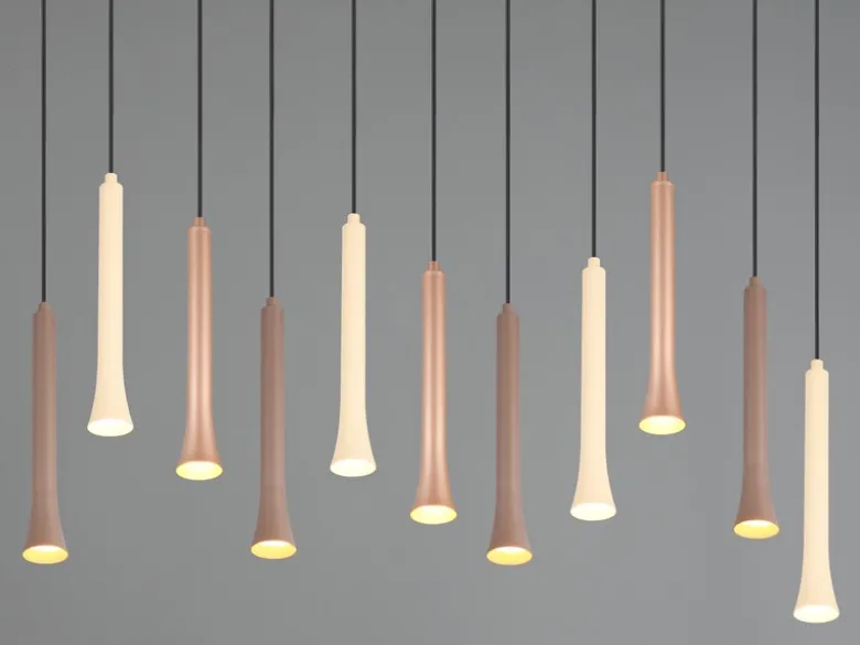 Moderne LED Pendelleuchte FIATO dimmbar 11-flammig mehrfarbig, Breite 115cm