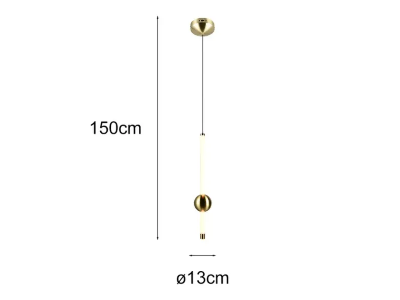 Moderne LED Pendelleuchte MELITA 1-flammig, dimmbar, Metall Messing Ø 13cm