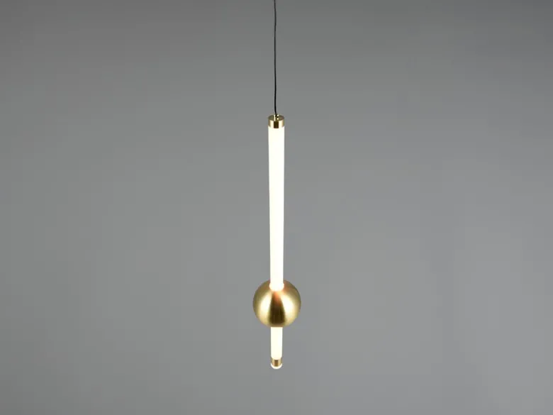 Moderne LED Pendelleuchte MELITA 1-flammig, dimmbar, Metall Messing Ø 13cm