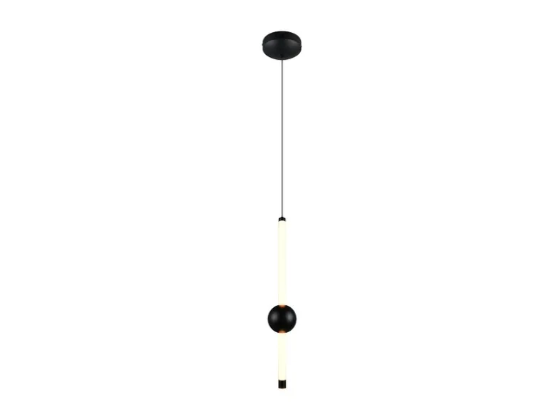 Moderne LED Pendelleuchte MELITA 1-flammig, dimmbar, Metall Schwarz Ø 13cm