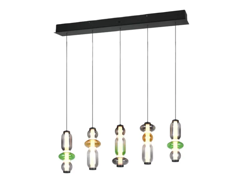Moderne LED Pendelleuchte MINERVA 5-flammig, höhenverstellbar, Breite 100cm