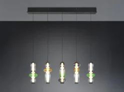 Moderne LED Pendelleuchte MINERVA 5-flammig, höhenverstellbar, Breite 100cm