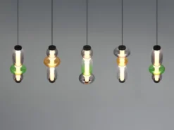 Moderne LED Pendelleuchte MINERVA 5-flammig, höhenverstellbar, Breite 100cm