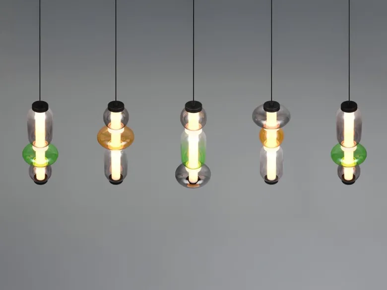 Moderne LED Pendelleuchte MINERVA 5-flammig, höhenverstellbar, Breite 100cm