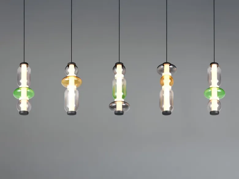 Moderne LED Pendelleuchte MINERVA 5-flammig, höhenverstellbar, Breite 100cm