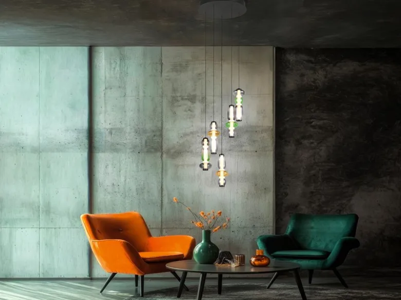 Moderne LED Pendelleuchte MINERVA 5-flammig, höhenverstellbar Ø 42cm