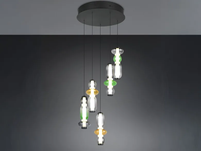 Moderne LED Pendelleuchte MINERVA 5-flammig, höhenverstellbar Ø 42cm