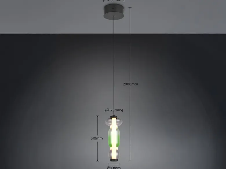 Moderne LED Pendelleuchte MINERVA 1-flammig, höhenverstellbar Ø 15,5cm