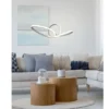 Moderne LED Pendelleuchte SANSA dimmbar, Weiß geschwungen, Breite 80cm