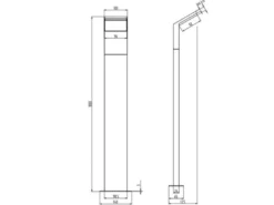 Moderne LED Pfostenleuchte aus ALU 3er SET in anthrazit, IP54, Höhe 100 cm