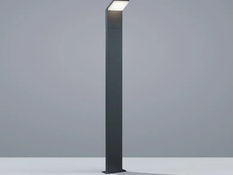 Moderne LED Pfostenleuchte 2er SET aus ALU in anthrazit, IP54, Höhe 100 cm