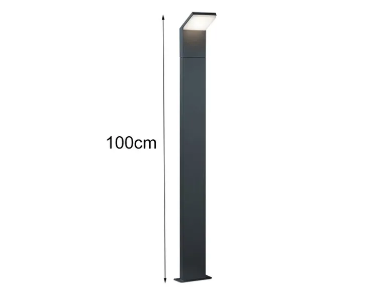 Moderne LED Pfostenleuchte 2er SET aus ALU in anthrazit, IP54, Höhe 100 cm