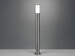 Moderne LED Pollerleuchte aus Edelstahl in Silber, Höhe 80cm
