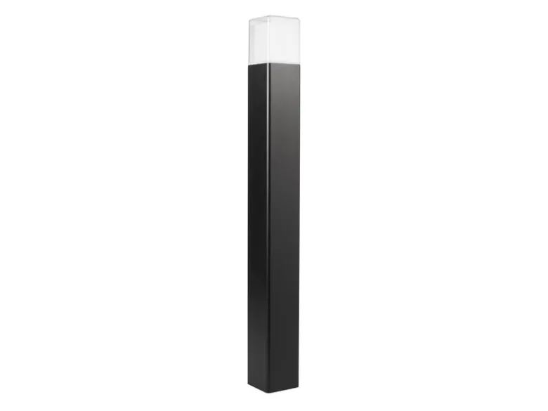 Moderne LED Pollerleuchte aus Aluminium in Schwarz, Höhe 80cm