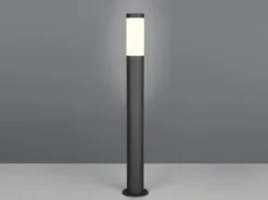 Moderne LED Pollerleuchte aus Edelstahl in Schwarz, Höhe 80cm