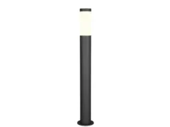 Moderne LED Pollerleuchte aus Edelstahl in Schwarz, Höhe 80cm