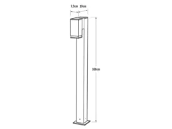 Moderne LED Pollerleuchte aus Aluminium, Höhe 100cm, Schwarz