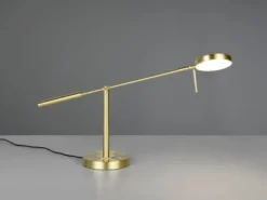 Moderne LED Schreibtischlampe MONZA dimmbar mit Schwenkarm, Messing Höhe 52cm