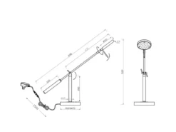 Moderne LED Schreibtischlampe MONZA dimmbar mit Schwenkarm, Messing Höhe 52cm