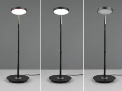 Moderne LED Schreibtischlampe MONZA dimmbar mit Flexarm, Schwarz, Höhe 57cm