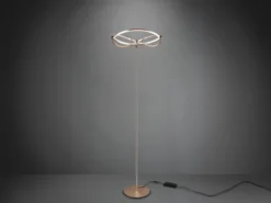 Moderne LED Stehlampe CHARIVARI Messing matt, Höhe 175cm