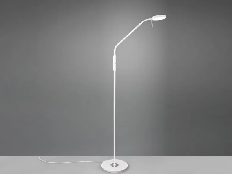 Moderne LED Stehlampe MONZA dimmbar mit Flexarm, Weiß, Höhe 145cm