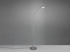 Moderne LED Stehlampe MONZA dimmbar mit Flexarm, Silber, Höhe 145cm