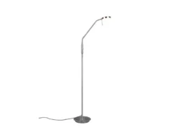 Moderne LED Stehlampe MONZA dimmbar mit Flexarm, Silber, Höhe 145cm